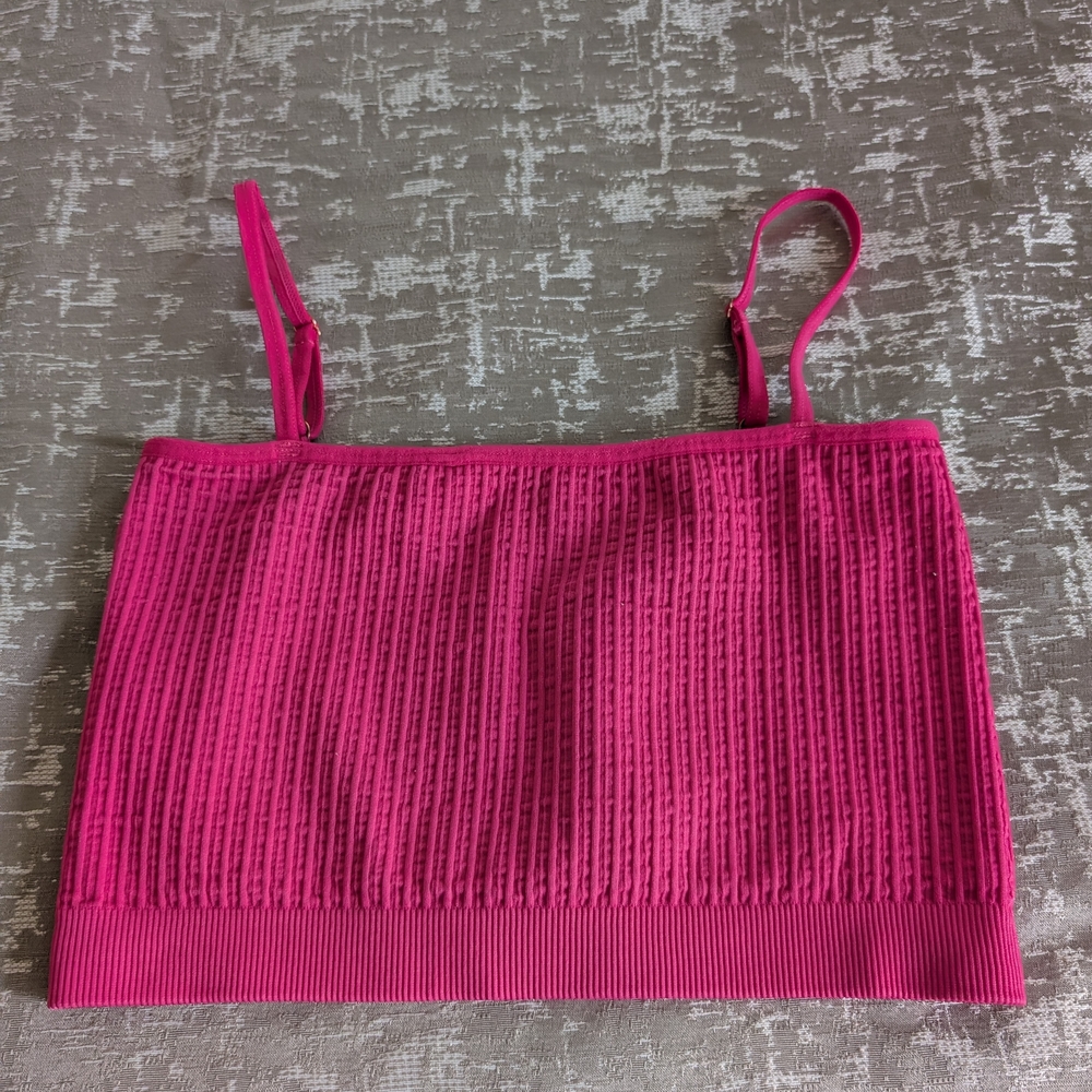 Spiritual Gangster Vibrant Pink Ribbed Top